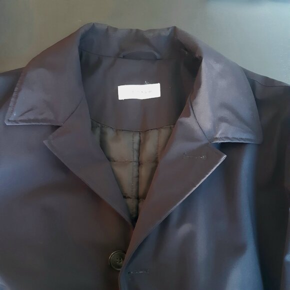 Calvin Klein SZ 42R Black Quilted Lined Men's Nylon Medium Length Overcoat - Picture 7 of 16